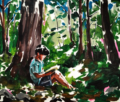 Unknown | Reading in the forest