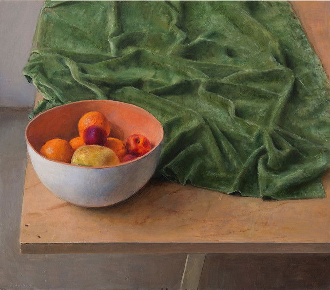 Leticia Feduchi | Frutero y tela verde