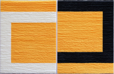 Fernando Daza | Forma blanca y negra s/ amarillo Fernando Daza | Forma blanca y negra s/ amarillo